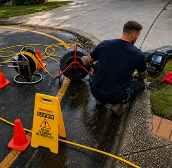 Repairing a burst drain pipe at a Allambie Heights home